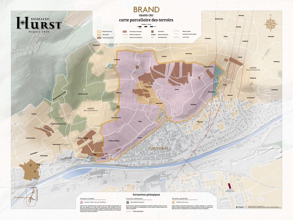 Affiche - Mise en avant du parcellaire Hurst sur le Grand Cru Brand en Alsace